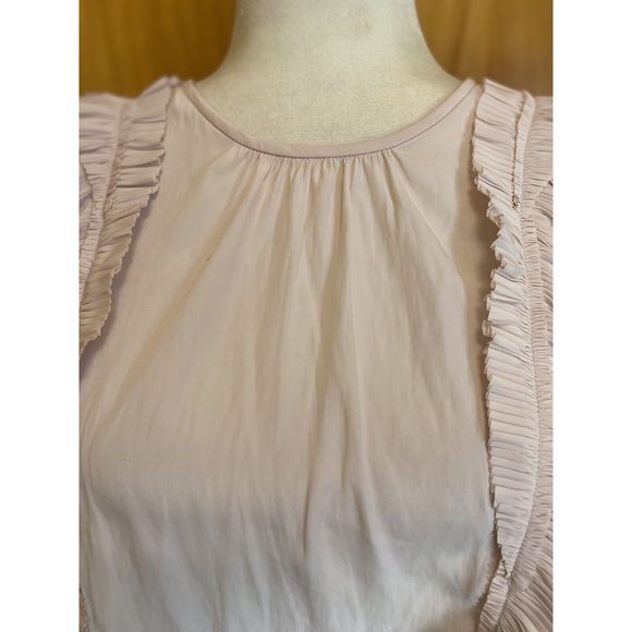 Joie Silk Pleated -Ruffle Blouse Top Size  L - Picture 8 of 15